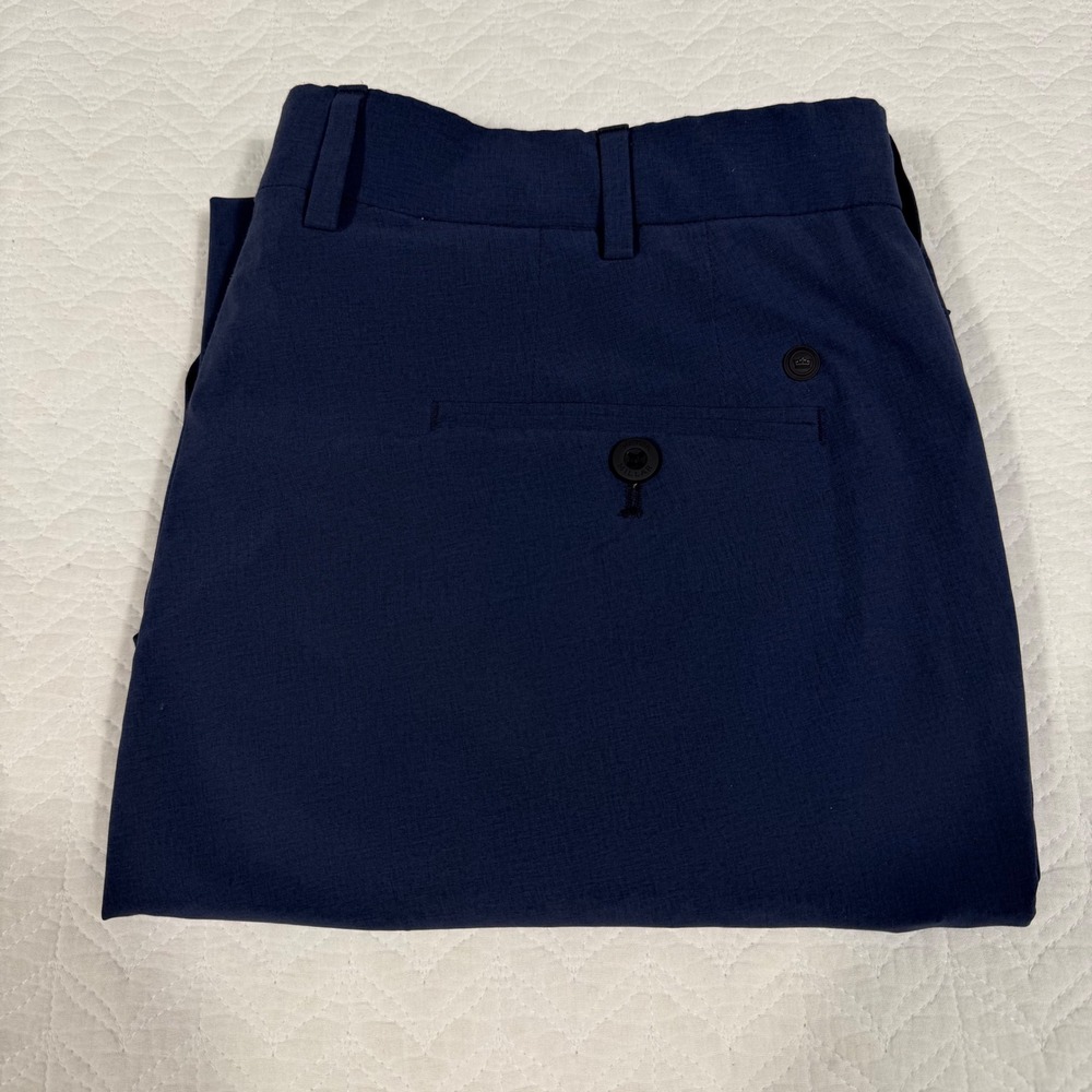 Peter Millar Crown Sport Pants Men 36x27 Navy Blue Performance Trousers Golf EUC